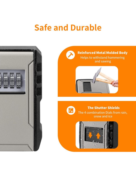 Caja de Llaves con Cerradura Fayleeko Extra Grande Negra