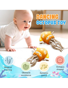 Juguete Eléctrico para Gatos y Niños Pulpo Automático Amarillo 2