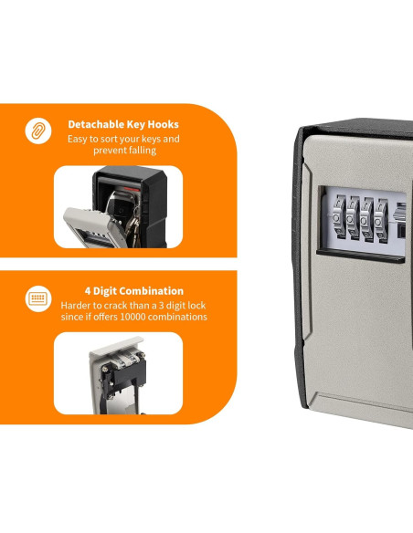 Caja de Llaves con Cerradura Fayleeko Extra Grande Negra