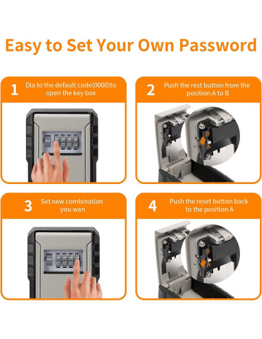 Caja de Llaves con Cerradura Fayleeko Extra Grande Negra