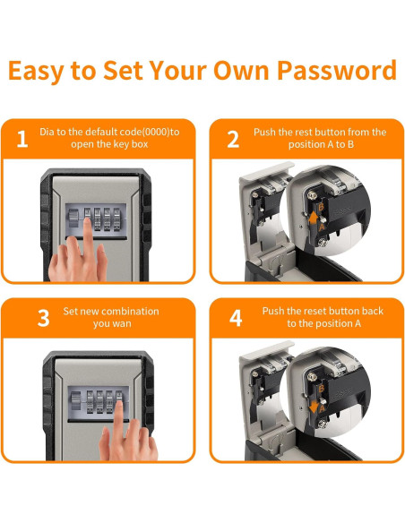 Caja de Llaves con Cerradura Fayleeko Extra Grande Negra