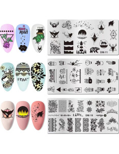 Kit de Estampado de Uñas LoveOurHome 7 Piezas Diseño Botánico 2