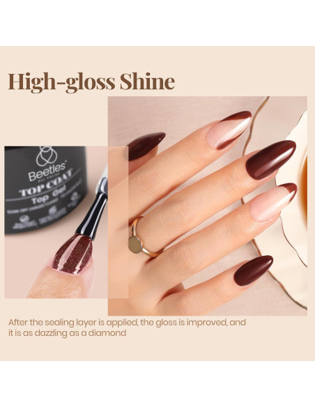 Conjunto Gel Base y Top Coat + Aceite Cutículas Beetles 3Pcs