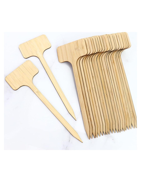 20 Etiquetas de Planta de Bambú FAMLEAF 17.78 cm para Jardín