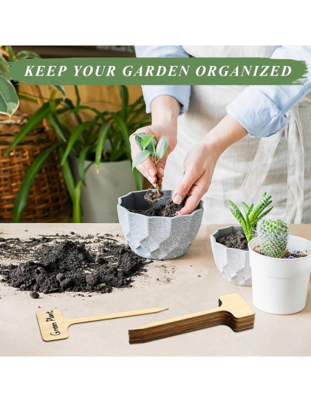 20 Etiquetas de Planta de Bambú FAMLEAF 17.78 cm para Jardín