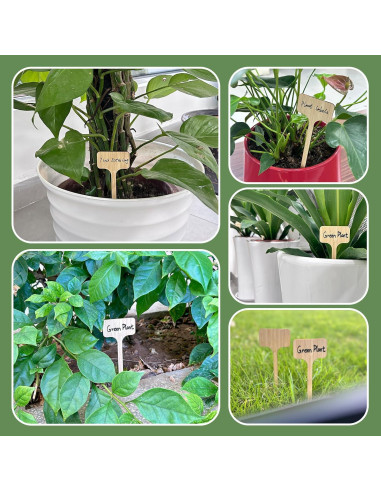 20 Etiquetas de Planta de Bambú FAMLEAF 17.78 cm para Jardín