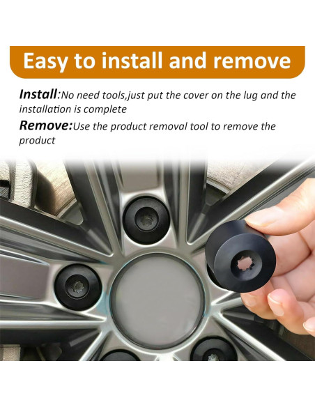 Cubiertas de Tuercas de Rueda vvag 17mm 20 Pcs Negro