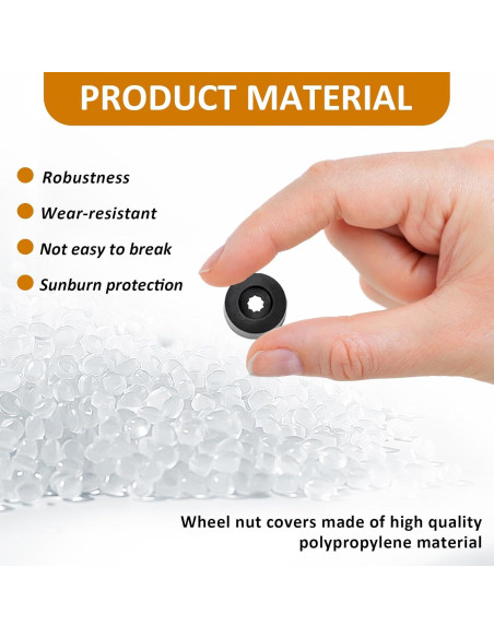 Cubiertas de Tuercas de Rueda vvag 17mm 20 Pcs Negro