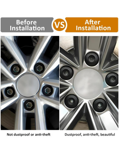 Cubiertas de Tuercas de Rueda vvag 17mm 20 Pcs Negro