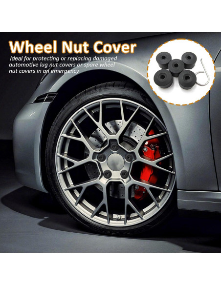 Cubiertas de Tuercas de Rueda vvag 17mm 20 Pcs Negro