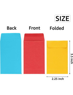 100 Sobres Pequeños Coloridos Autoadhesivos Homtable 5.72x8.89cm 2