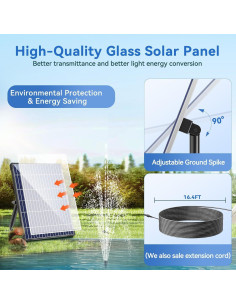 Bomba de Agua Solar POPOSOAP 12W con Protección y 900 L/h 2