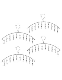 Perchero con 10 Clips WudTus Acero Inoxidable 4 Paquete