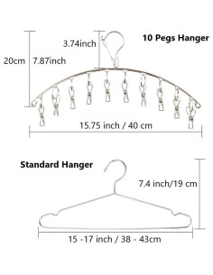 Perchero con 10 Clips WudTus Acero Inoxidable 4 Paquete 2