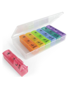 Planificador de Pastillas Ezy Dose Semanal 3x al Día Arcoíris