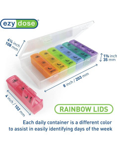 Planificador de Pastillas Ezy Dose Semanal 3x al Día Arcoíris 2