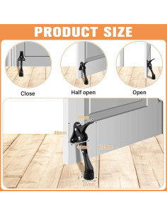 Tope de Puerta Ajustable Chumia 12 Piezas Negro 2 kg 2