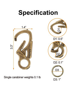 Clip de Llavero Mosquetón Ahiller DJK-TS con Doble Bloqueo 2