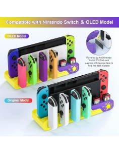 Estación de Carga Joycon Nintendo Switch OLED Splatoon 3 2