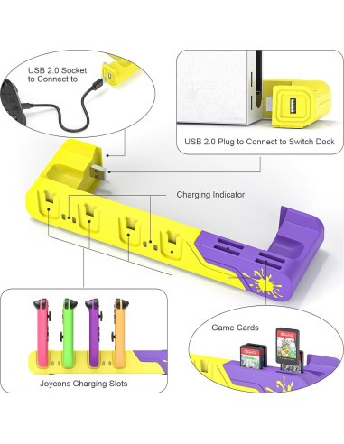 Estación de Carga Joycon Nintendo Switch OLED Splatoon 3