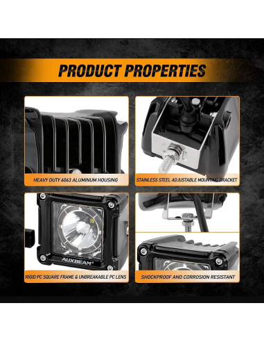 Focos LED Auxbeam FA Series 3" 20W IP67 2 Modos Offroad