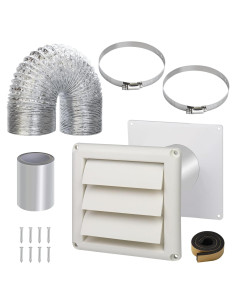 Kit de Ventilación para Secadora 3" JIANBENKJ Blanco