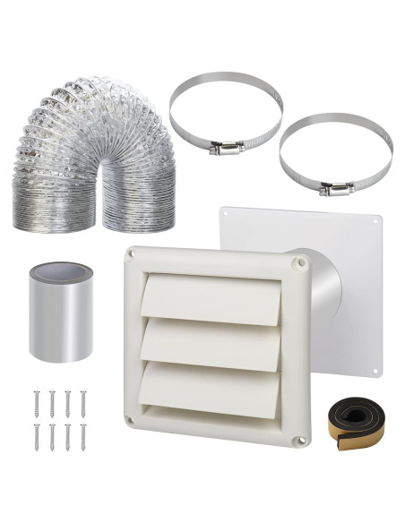 Kit de Ventilación para Secadora 3" JIANBENKJ Blanco