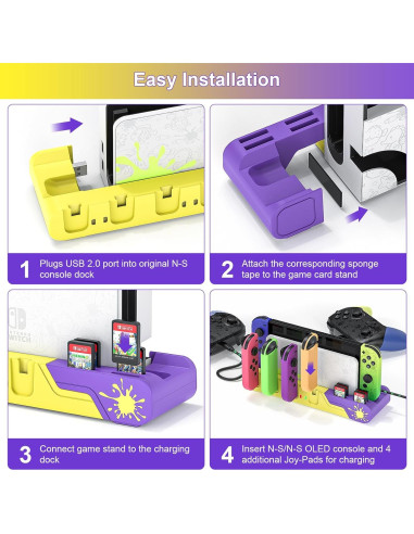 Estación de Carga Joycon Nintendo Switch OLED Splatoon 3