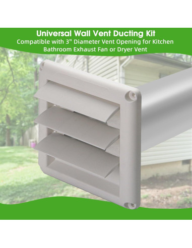 Kit de Ventilación para Secadora 3" JIANBENKJ Blanco