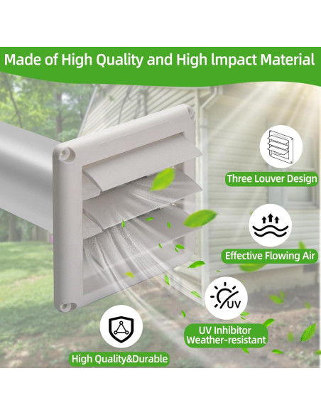 Kit de Ventilación para Secadora 3" JIANBENKJ Blanco