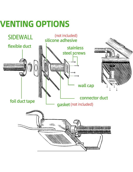Kit de Ventilación para Secadora 3" JIANBENKJ Blanco