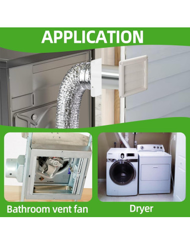 Kit de Ventilación para Secadora 3" JIANBENKJ Blanco