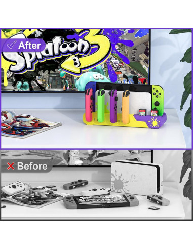 Estación de Carga Joycon Nintendo Switch OLED Splatoon 3