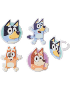 DecoPac Anillos para Cupcakes Bluey - 72 Decoraciones 3D 2