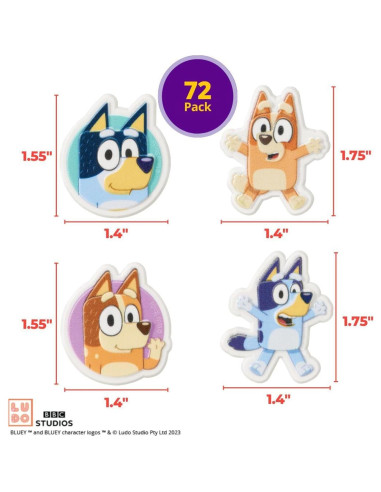 DecoPac Anillos para Cupcakes Bluey - 72 Decoraciones 3D
