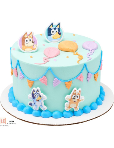 DecoPac Anillos para Cupcakes Bluey - 72 Decoraciones 3D