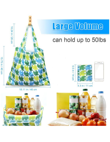 Bolsas de Compras Reutilizables ATAMET - 9 Piezas Plegables 22.7 kg