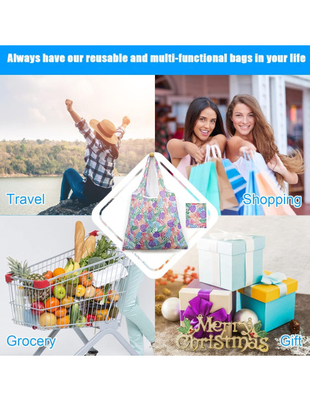 Bolsas de Compras Reutilizables ATAMET - 9 Piezas Plegables 22.7 kg Bolsas de Compras Reutilizables ATAMET - 9 Piezas Plegables 22.7 kg