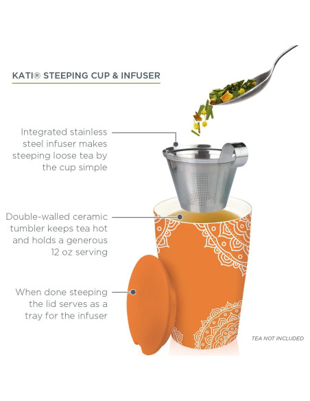 Taza de Té Doble Pared Tea Forte Chakra con Infusor 320g