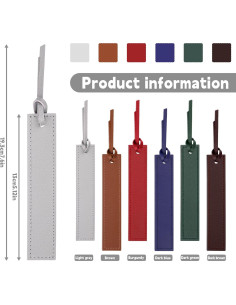 Marcadores de Piel Wonvoc 6 Pcs, Cuero PU, 13x2.3 cm 2