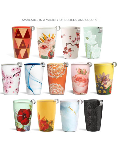 Taza de Té Doble Pared Tea Forte Chakra con Infusor 320g