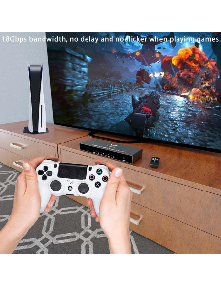 Conmutador HDMI 7 Puertos 4K@60Hz Aluminio Yunzuo Conmutador HDMI 7 Puertos 4K@60Hz Aluminio Yunzuo