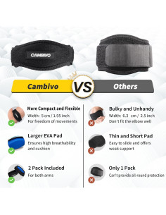 Faja para Codo CAMBIVO NS55 - Alivio Tendinitis y Dolor - Negro 2