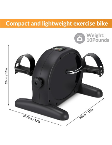 Bicicleta de Ejercicio RYGEO MC04 Compacta con Monitor LCD