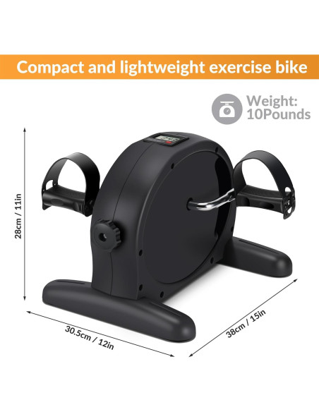 Bicicleta de Ejercicio RYGEO MC04 Compacta con Monitor LCD