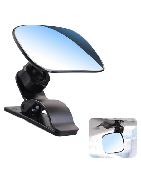 Espejo Convexo para Coche QQWD Ajustable 360 Negro