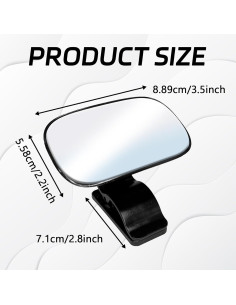 Espejo Convexo para Coche QQWD Ajustable 360 Negro 2