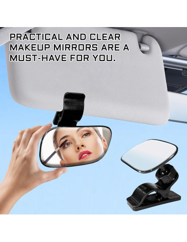 Espejo Convexo para Coche QQWD Ajustable 360 Negro