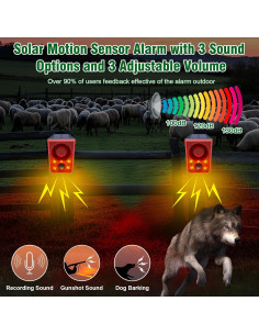 Alarma de Movimiento Solar ChunHee SL16 con Sonido de Perro 130dB 2