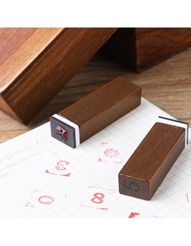 Set de Sellos de Letras Vintage DIYOMR - 28 Piezas Madera